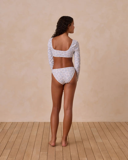 Rylee + Cru Teen Rashguard Bikini Set - Blue Ditsy