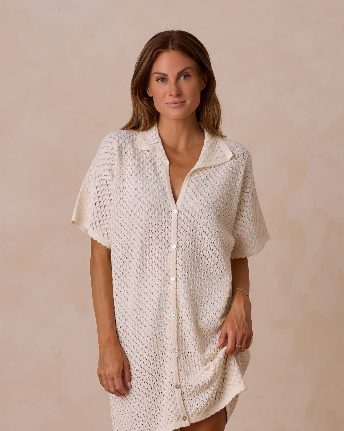 Rylee + Cru Women Crochet Cover Up - Ivory