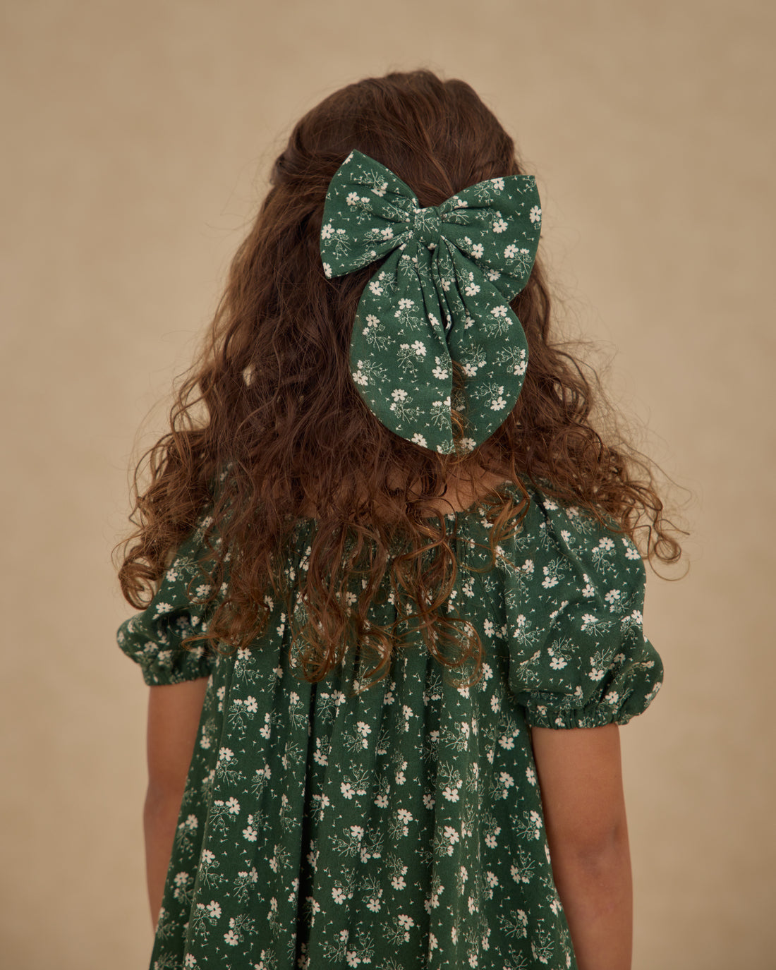 Rylee + Cru Oversized Bow - Green Ditsy