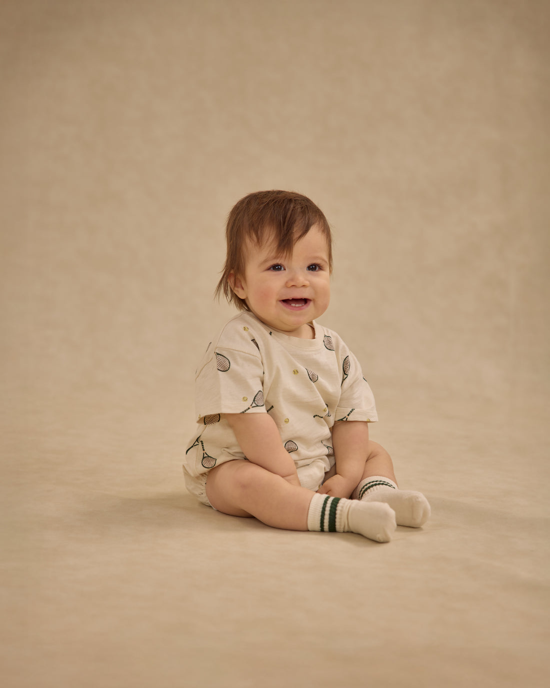Rylee + Cru Stripe Socks, Set Of 2 - Brown + Green Stripe