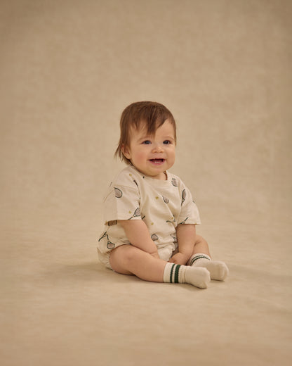 Rylee + Cru Stripe Socks, Set Of 2 - Brown + Green Stripe