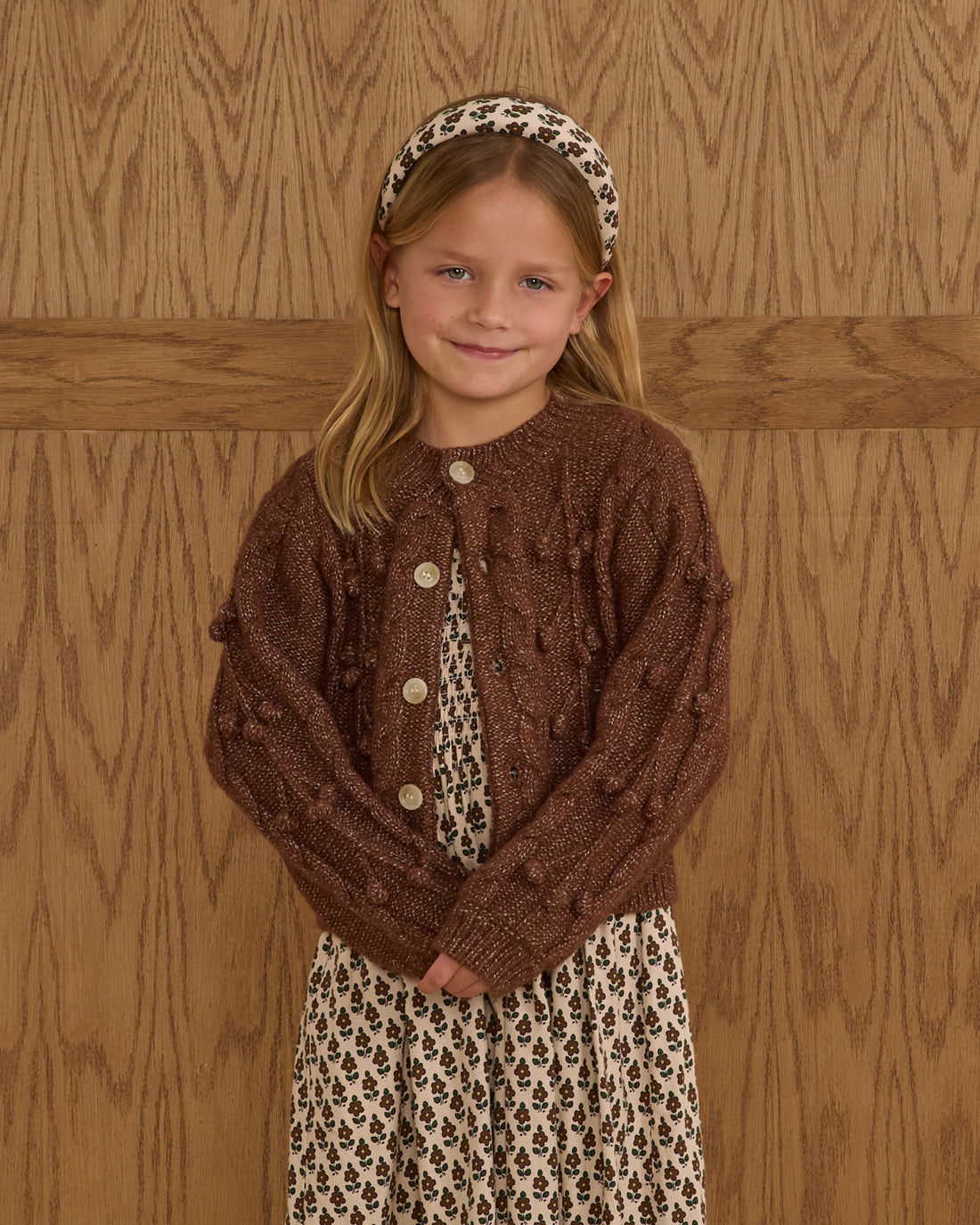 Rylee + Cru Bobble Cardigan - Brown