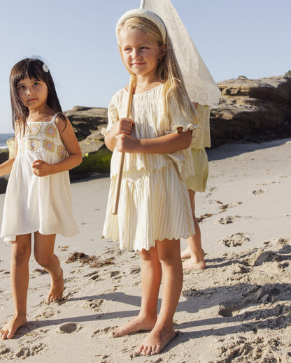 Rylee + Cru Crochet Sundress - Citron Daisy Check