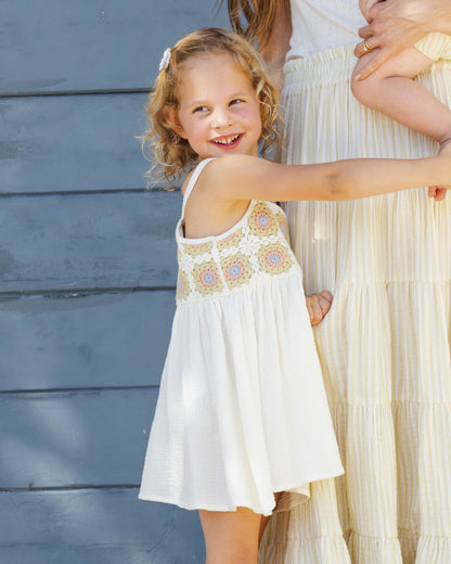 Rylee + Cru Crochet Sundress - Citron Daisy Check