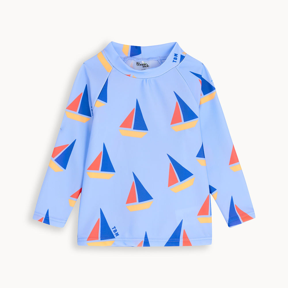 Bonnie Mob Rocco Rash Top & Reef Swim Short Set - Sailboat