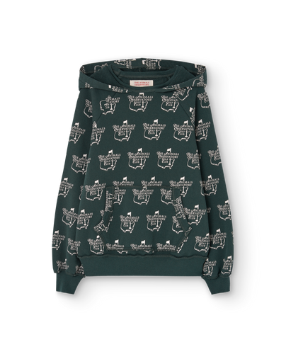 The Animals Observatory Beaver Kid Hoodie - Deep Green