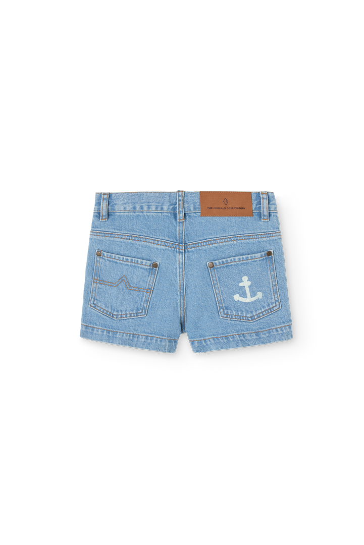 The Animals Observatory Pig Denim Shorts - Soft Blue