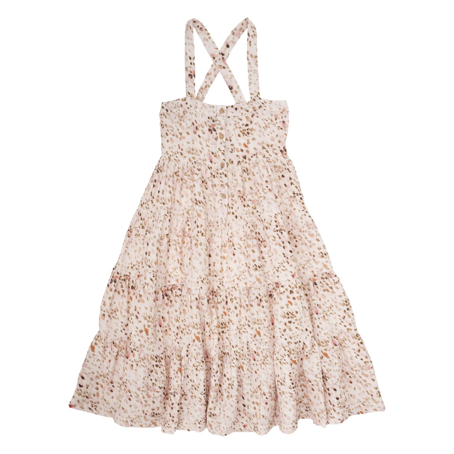 Tocoto Vintage - Animal Print Dress - Girl - Pale Pink