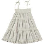 Tocoto Vintage Kid Midi Dress With Straps And Lace - Off White