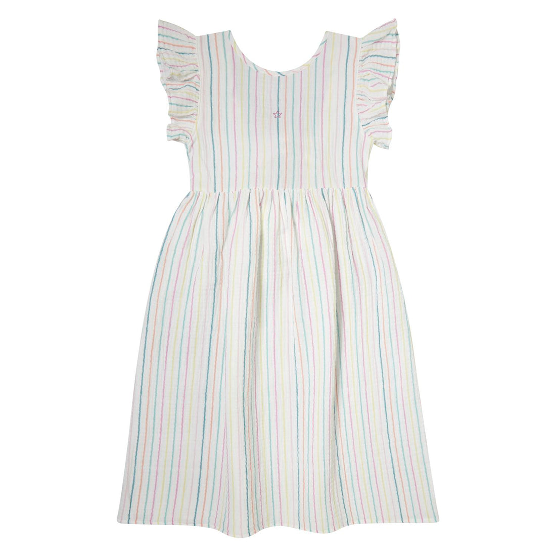 Tocoto Vintage Multicolor Striped Midi Dress - Off White