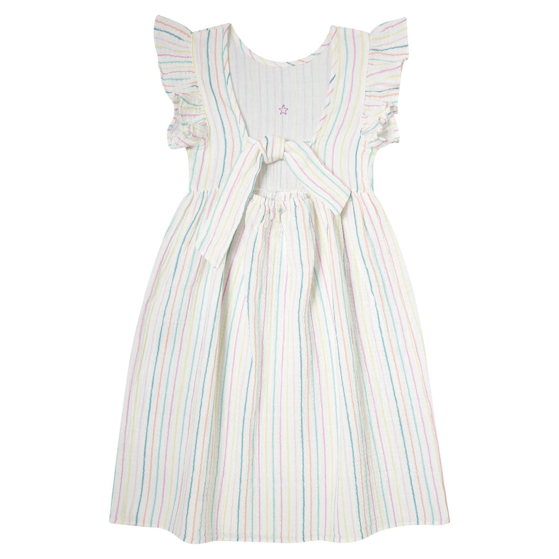 Tocoto Vintage Multicolor Striped Midi Dress - Off White