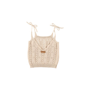 Tocoto Vintage Openwork Knit Top - Off White