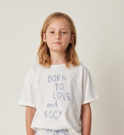 Tocoto Vintage Born To Love And Rock Short Sleeve T-Shirt - Off White