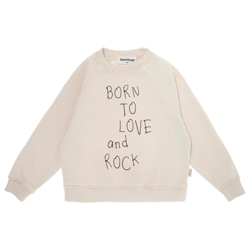 Tocoto Vintage Born To Love And Rock Sweatshirt - Beige