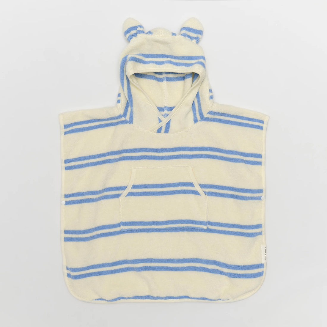 Sunny Life Kids Character Hooded Towel - Sid the Seagull Blue Stripe