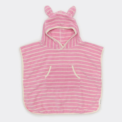 Sunny Life Kids Character Hooded Towel - Cotton Candy Pink Stripe