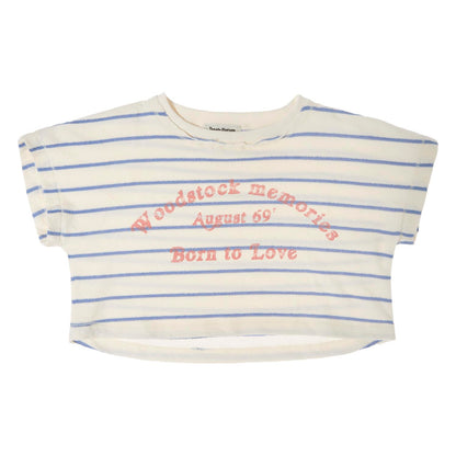 Tocoto Vintage Striped T-shirt Woodstock Memories - Blue