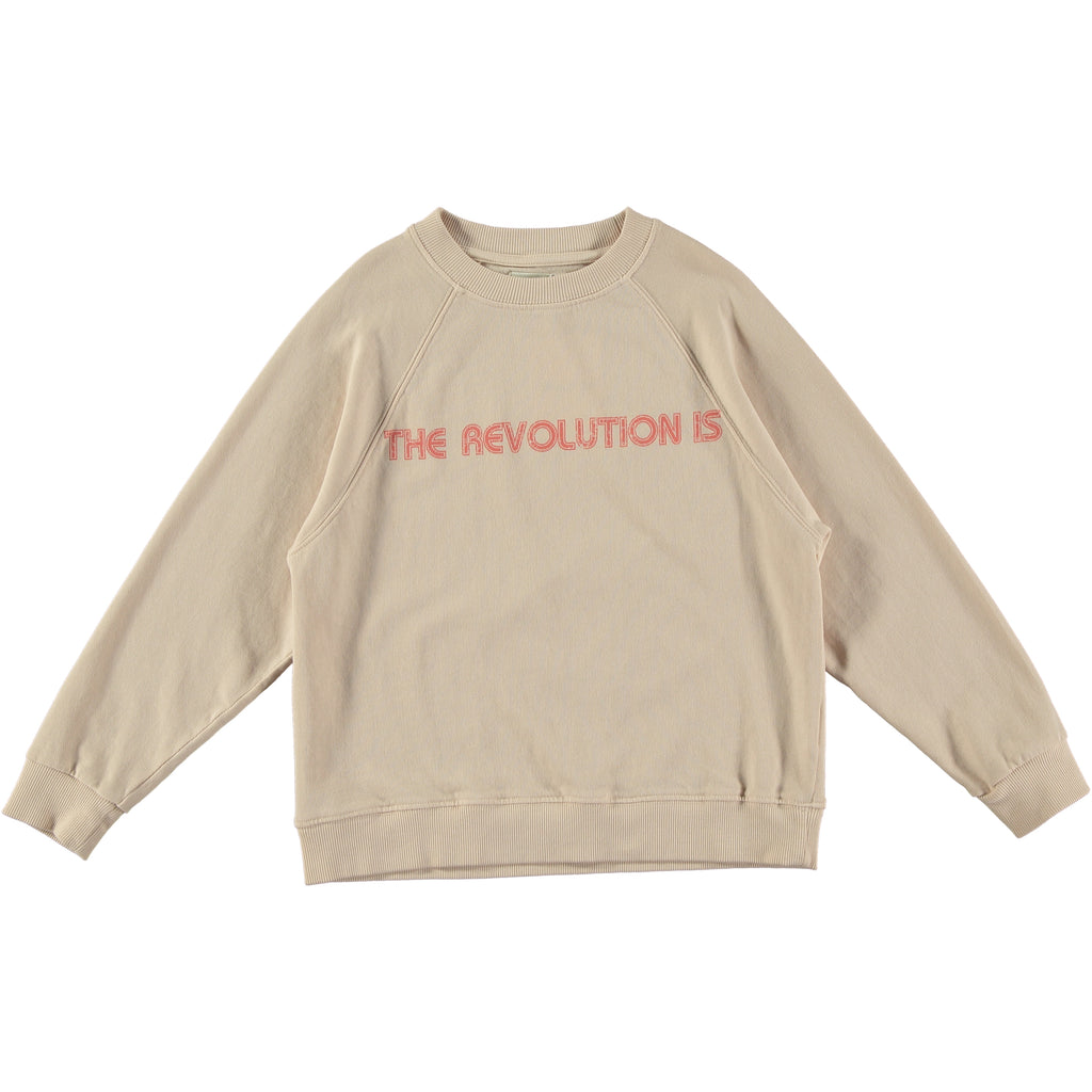 Tocoto Vintage Kid Revolution is Love Sweatshirt - Beige