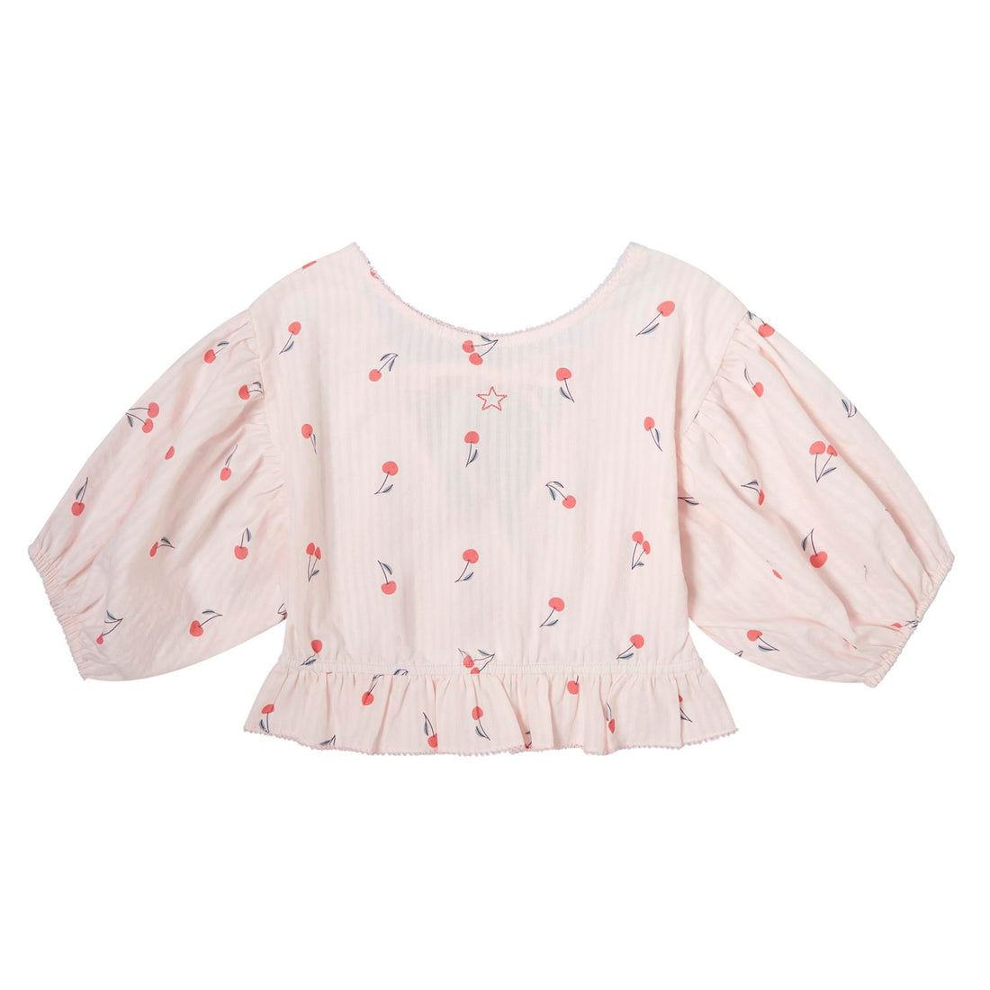 Tocoto Vintage Long Sleeve Blouse With Cherries Print - Pink