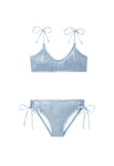 Lison Sorbet Two Pieces Swimsuit - Sky Blue Shiny