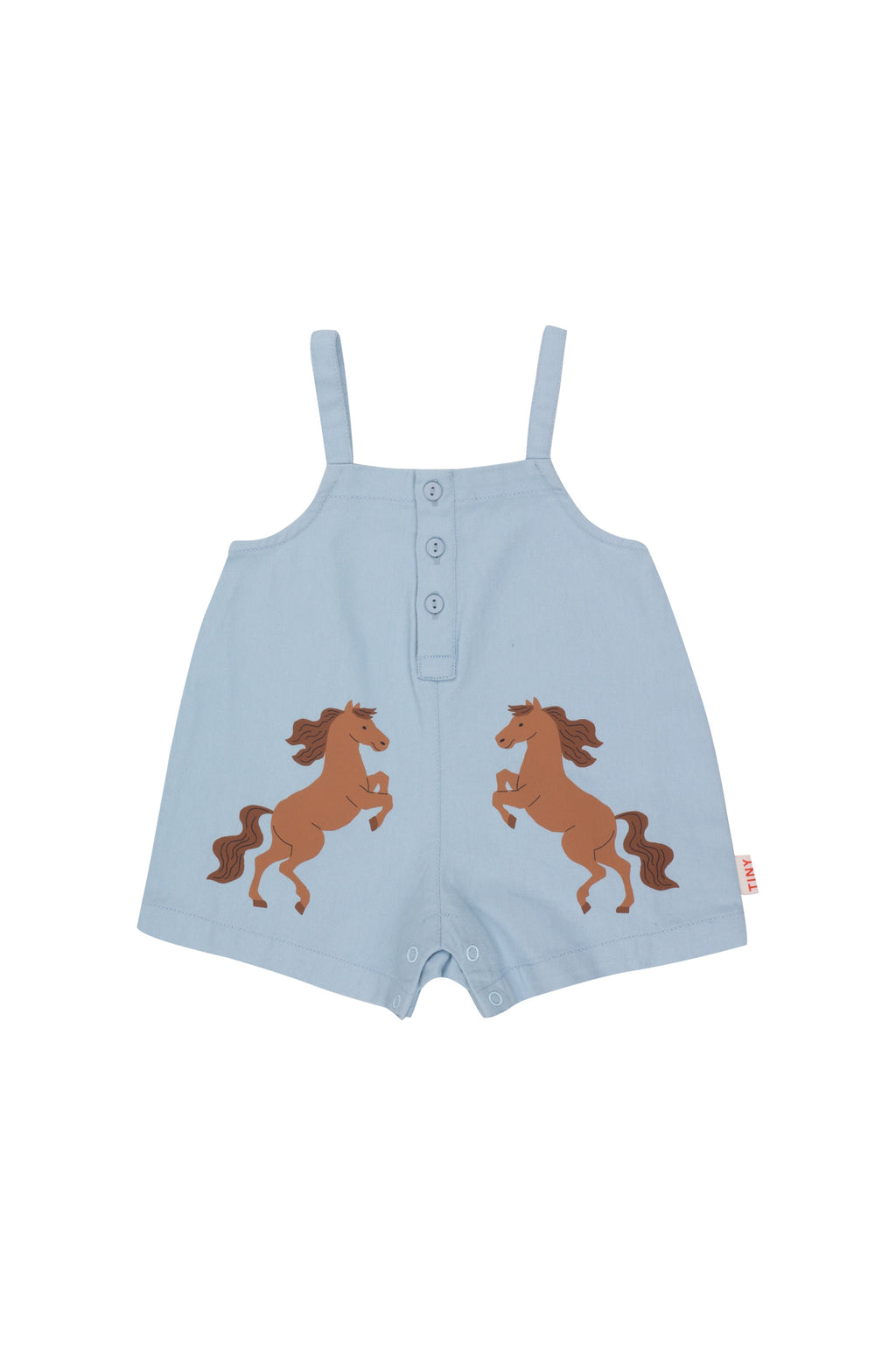 Tiny Cottons Horses Baby Dungaree - Blue-Grey