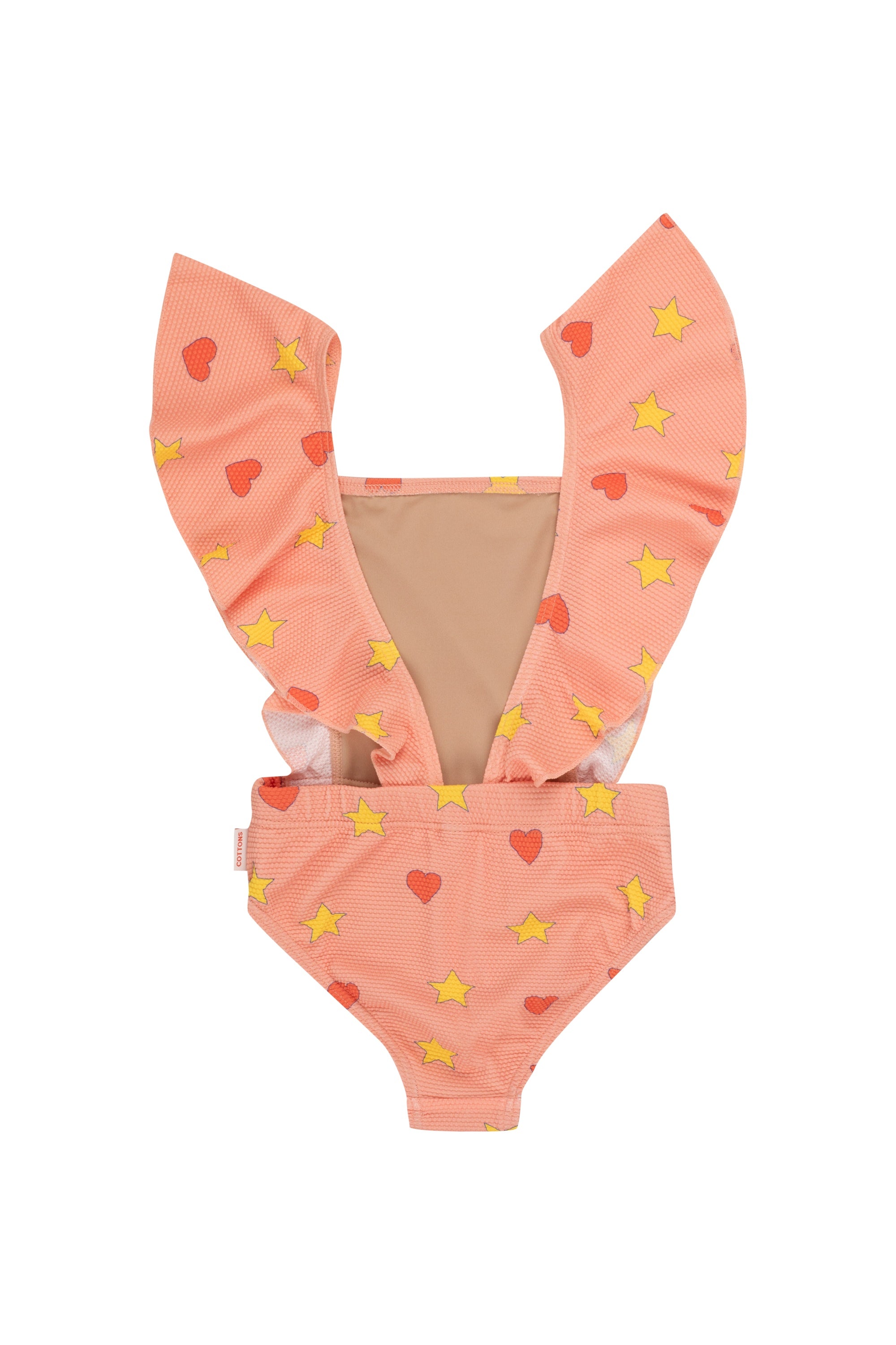 Tiny Cottons Hearts Stars Swimsuit - Papaya