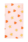 Tiny Cottons Hearts & Stars Towel - Pastel Pink