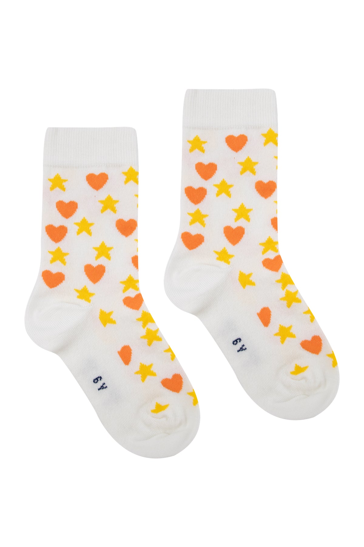 Tiny Cottons Hearts Stars Medium Socks - Off-white