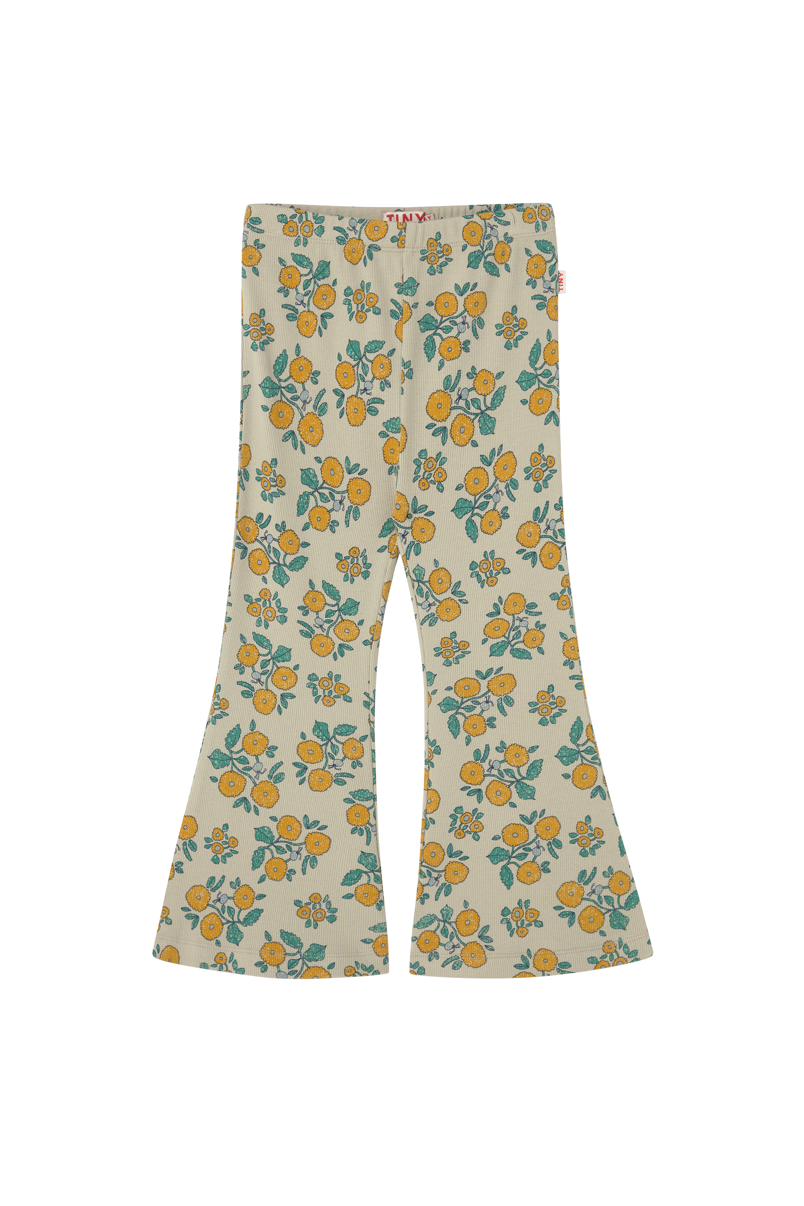 Tiny Cottons Flowers Rib Pant - Dark Vanilla