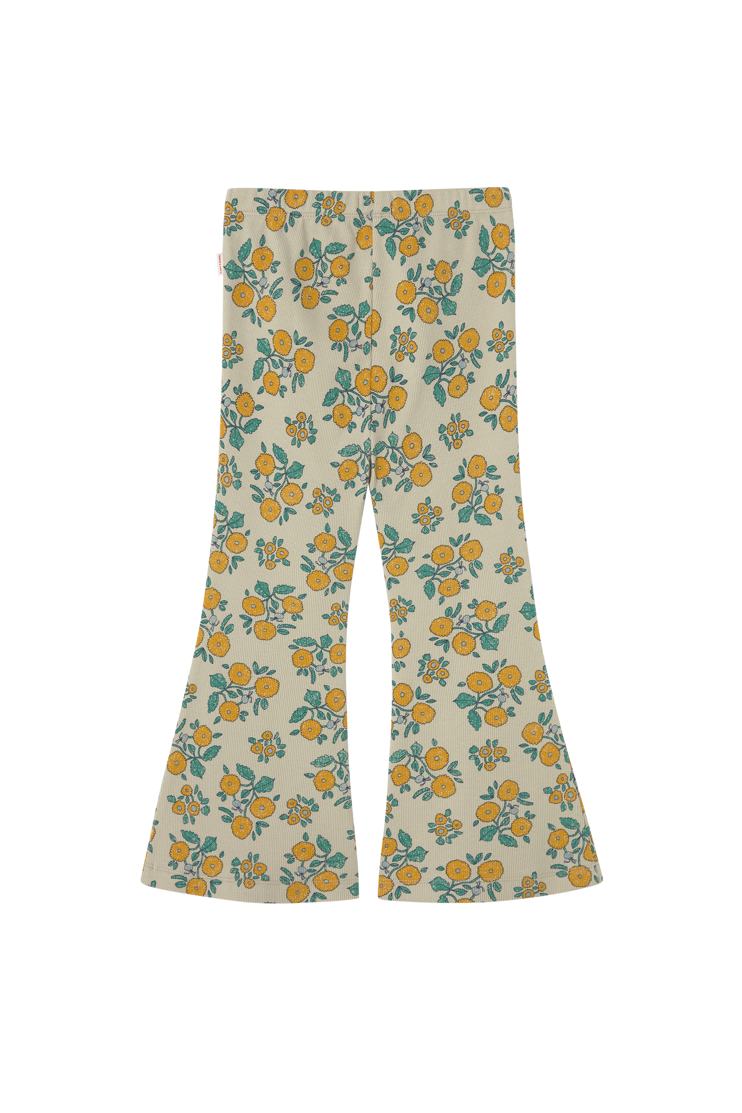 Tiny Cottons Flowers Rib Pant - Dark Vanilla