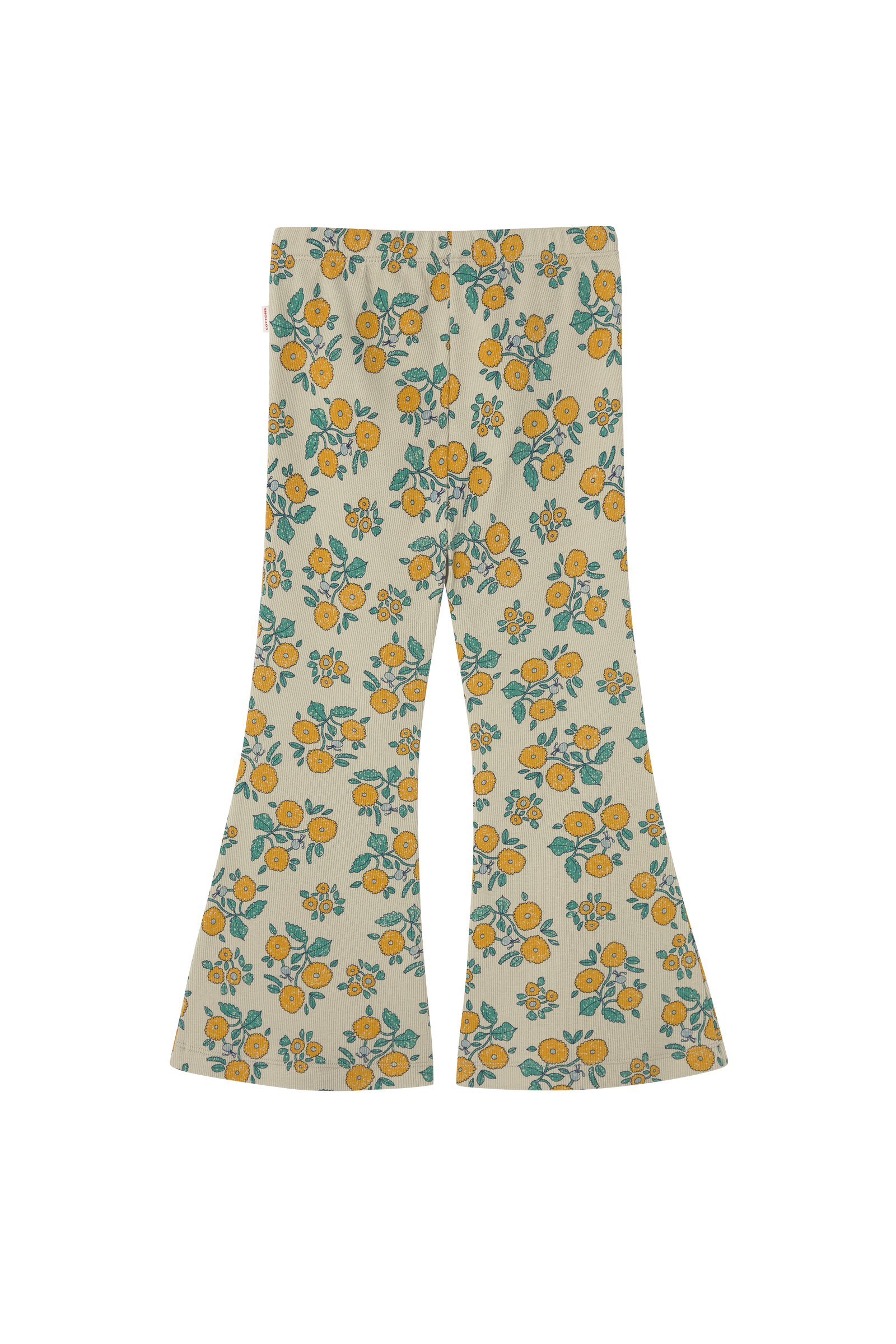 Tiny Cottons Flowers Rib Pant - Dark Vanilla