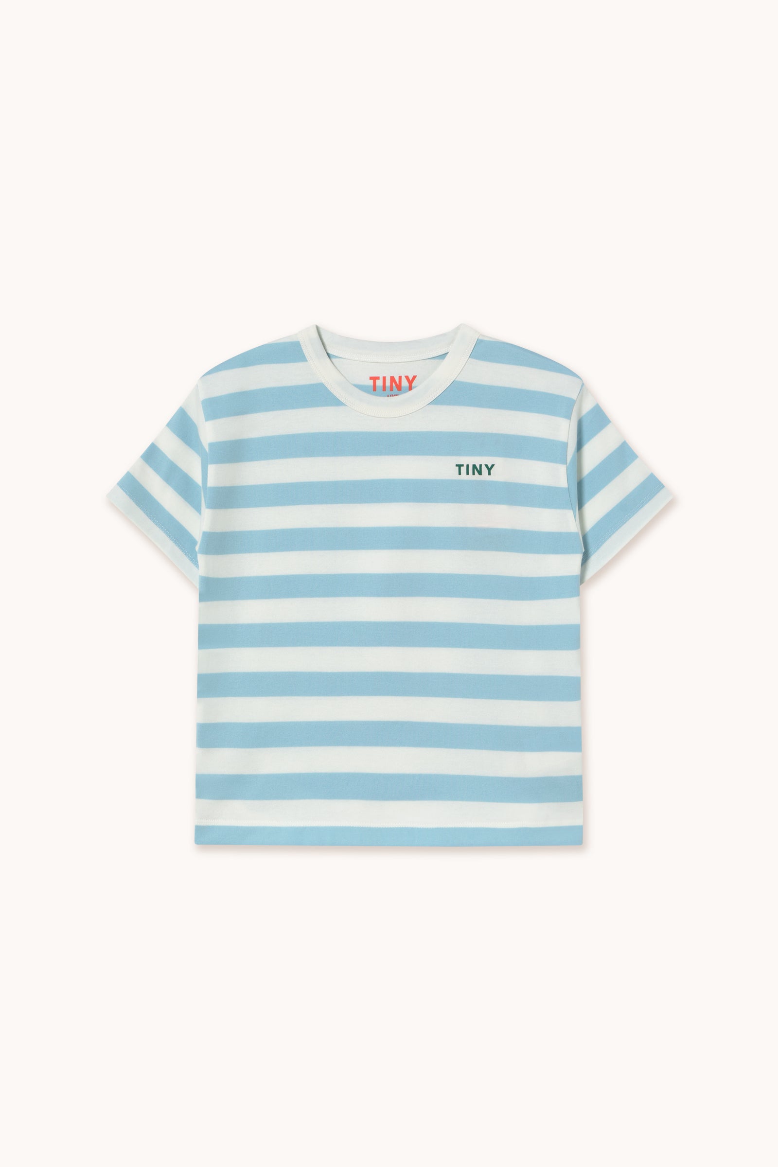 Tiny Cottons Stripes Tee - Dusty Blue/Off White