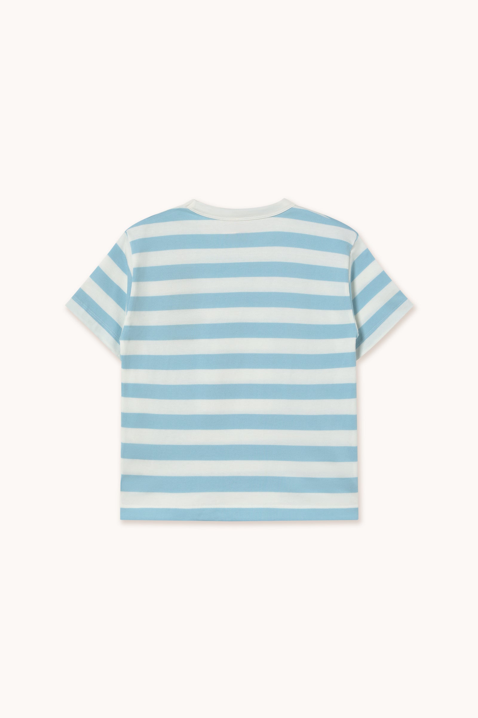 Tiny Cottons Stripes Tee - Dusty Blue/Off White