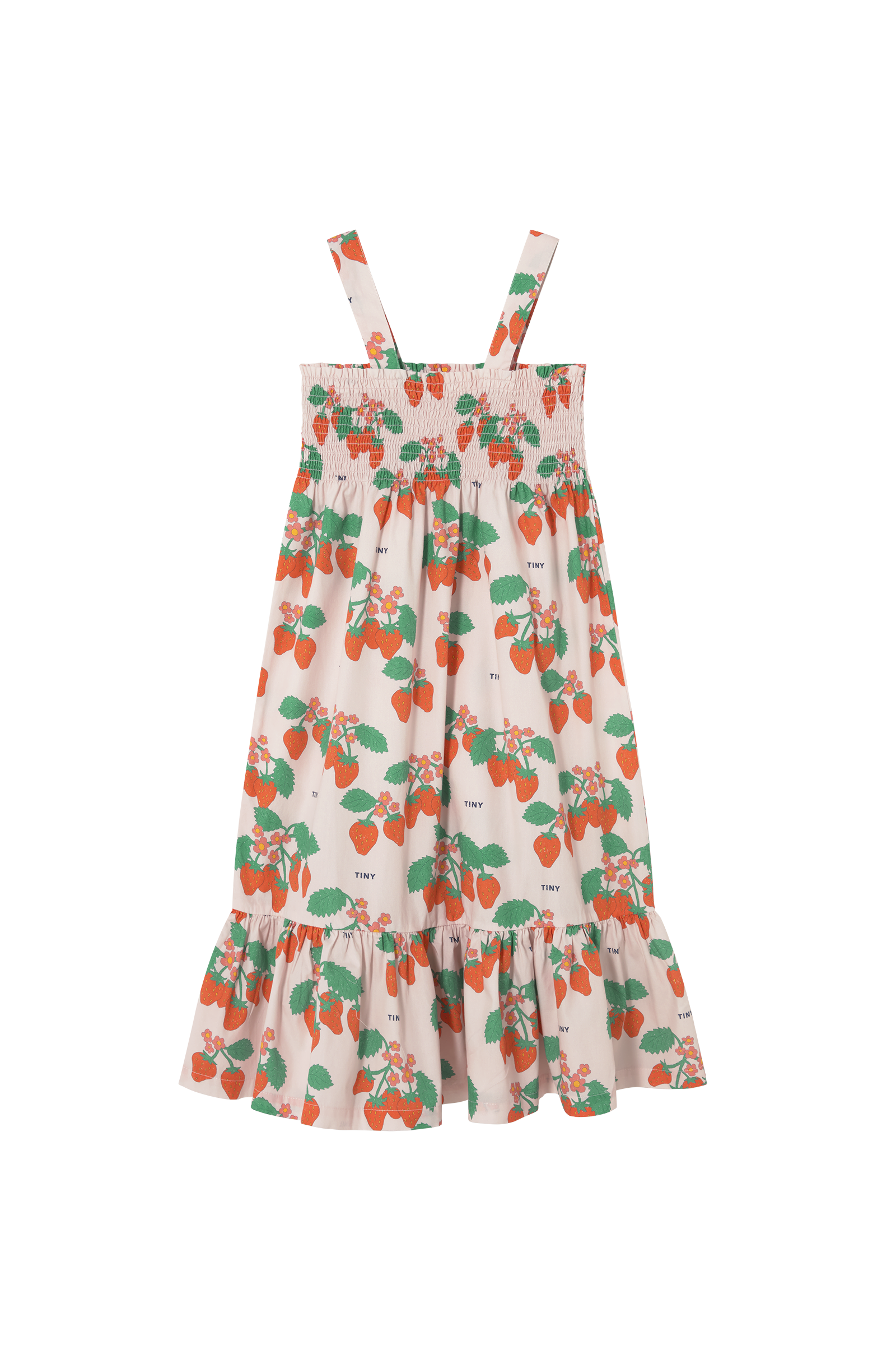 Tiny Cottons Strawberries Woven Dress - Pastel Pink