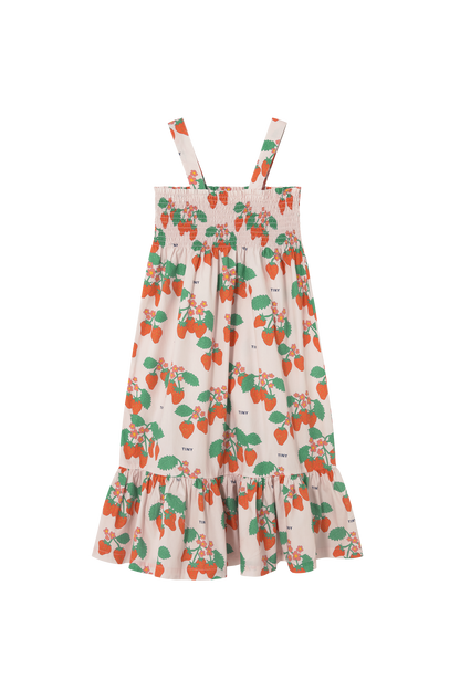 Tiny Cottons Strawberries Woven Dress - Pastel Pink