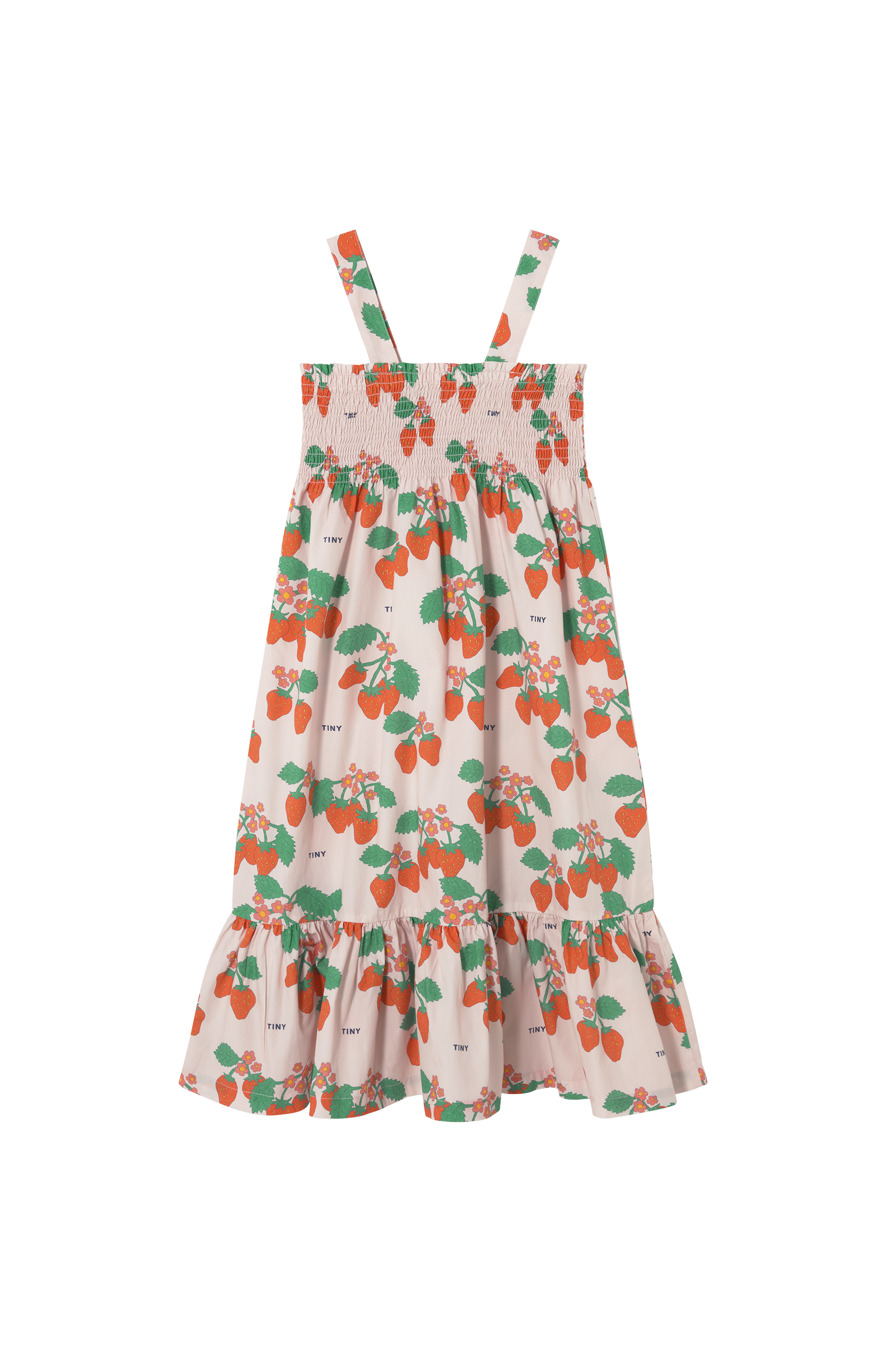 Tiny Cottons Strawberries Woven Dress - Pastel Pink