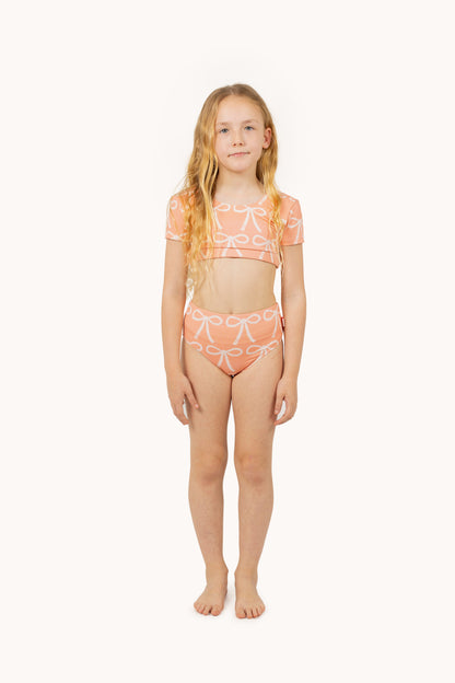 Tiny Cottons Bows Swim Set - Papaya