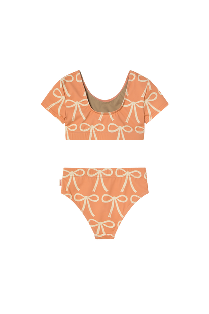 Tiny Cottons Bows Swim Set - Papaya