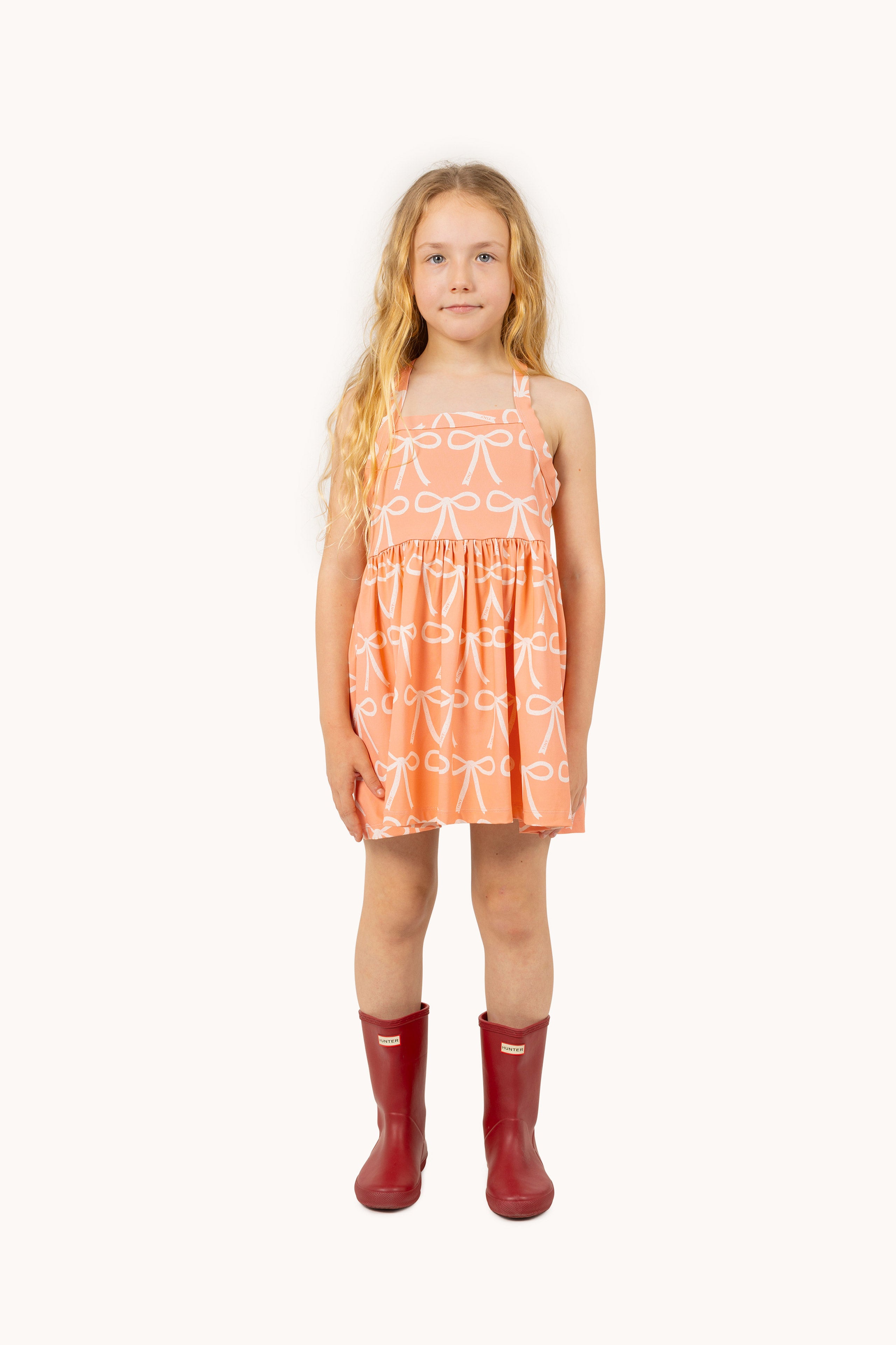 Tiny Cottons Swim Bows Dress - Papaya