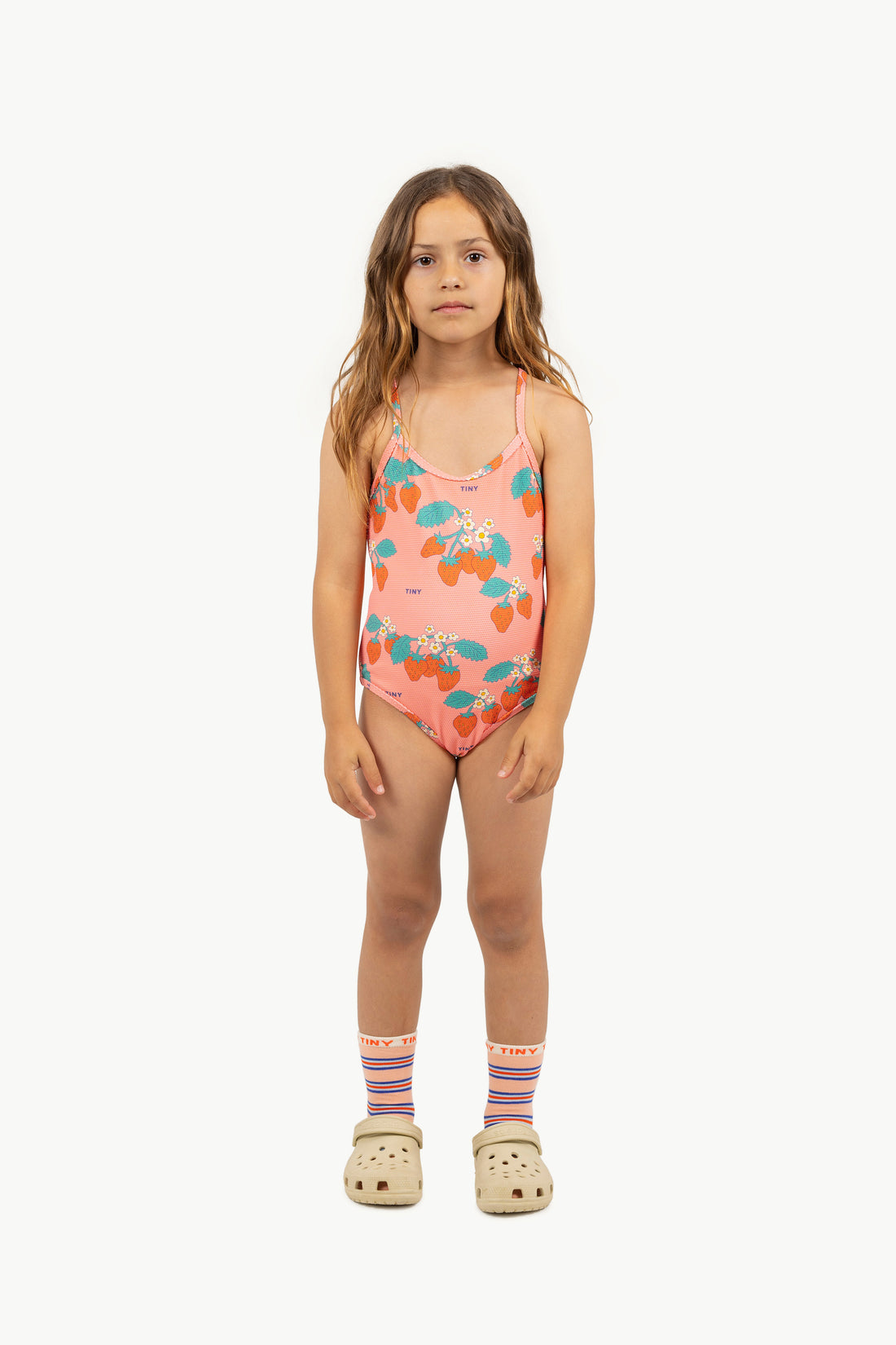 Tiny Cottons Strawberries Swimsuit - Dark Pink