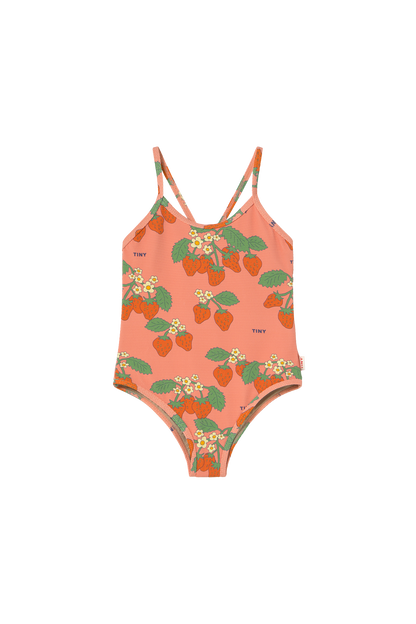 Tiny Cottons Strawberries Swimsuit - Dark Pink