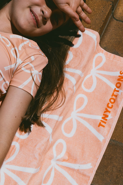 Tiny Cottons Bows Towel - Papaya