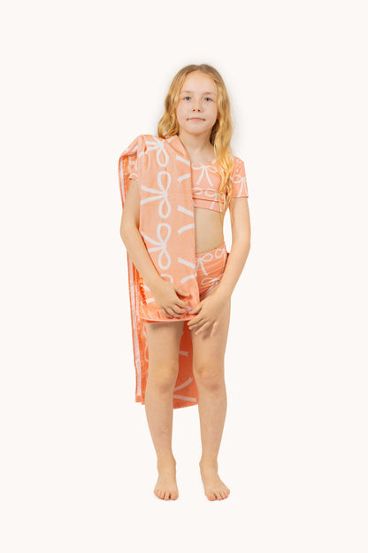 Tiny Cottons Bows Towel - Papaya