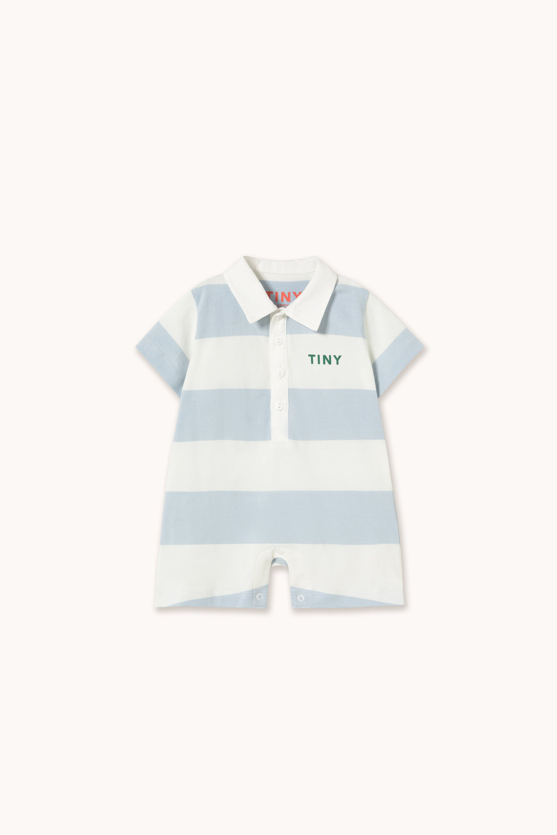 Tiny Cottons Stripes Knit Polo One-Piece - Washed Blue