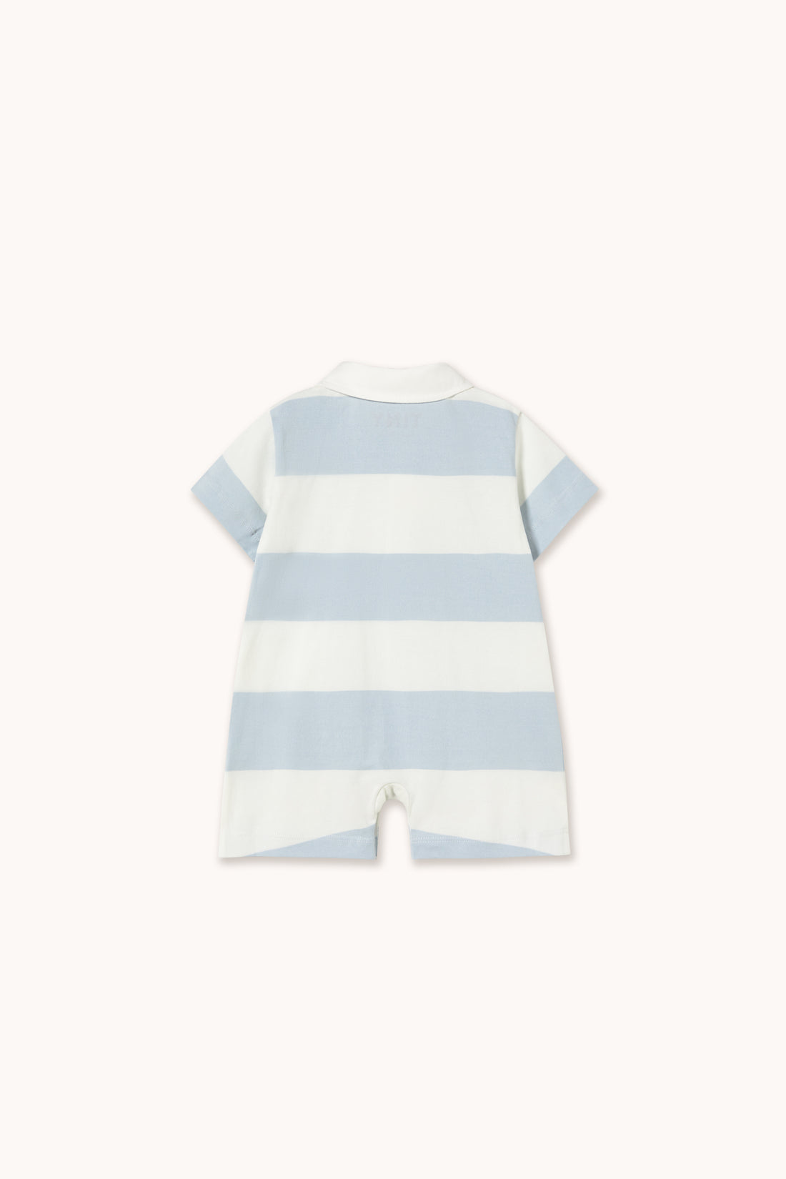 Tiny Cottons Stripes Knit Polo One-Piece - Washed Blue