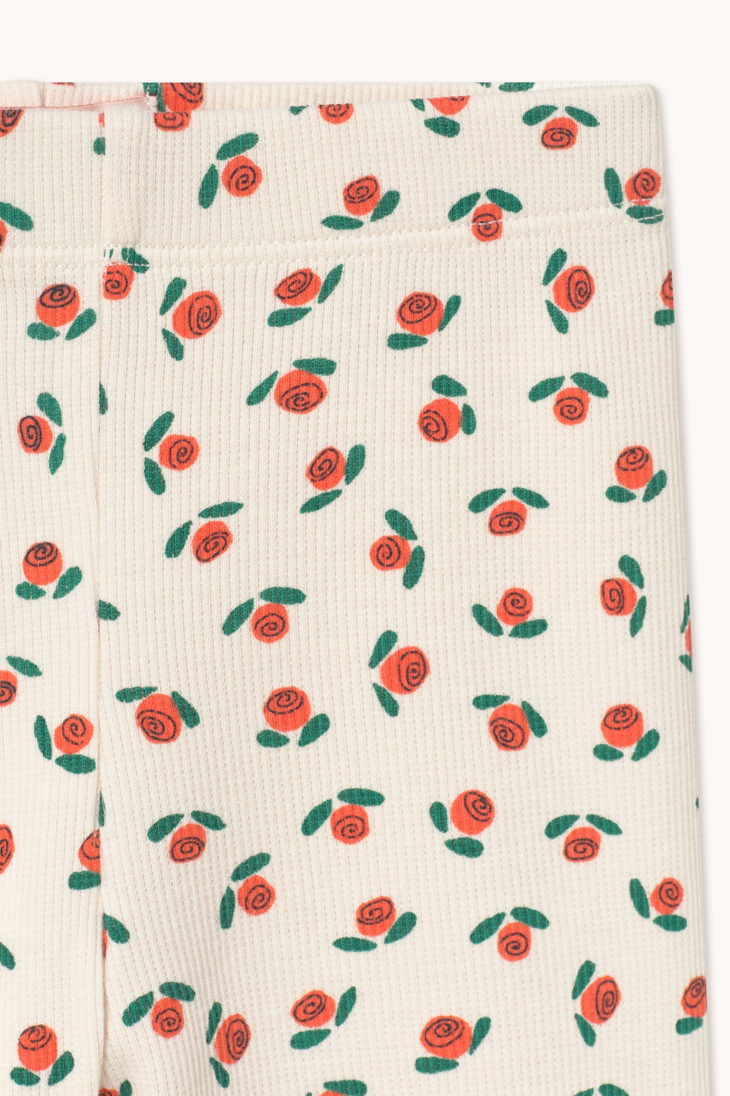 Tiny Cottons Tiny Roses Rib Baby Pant - Off-white