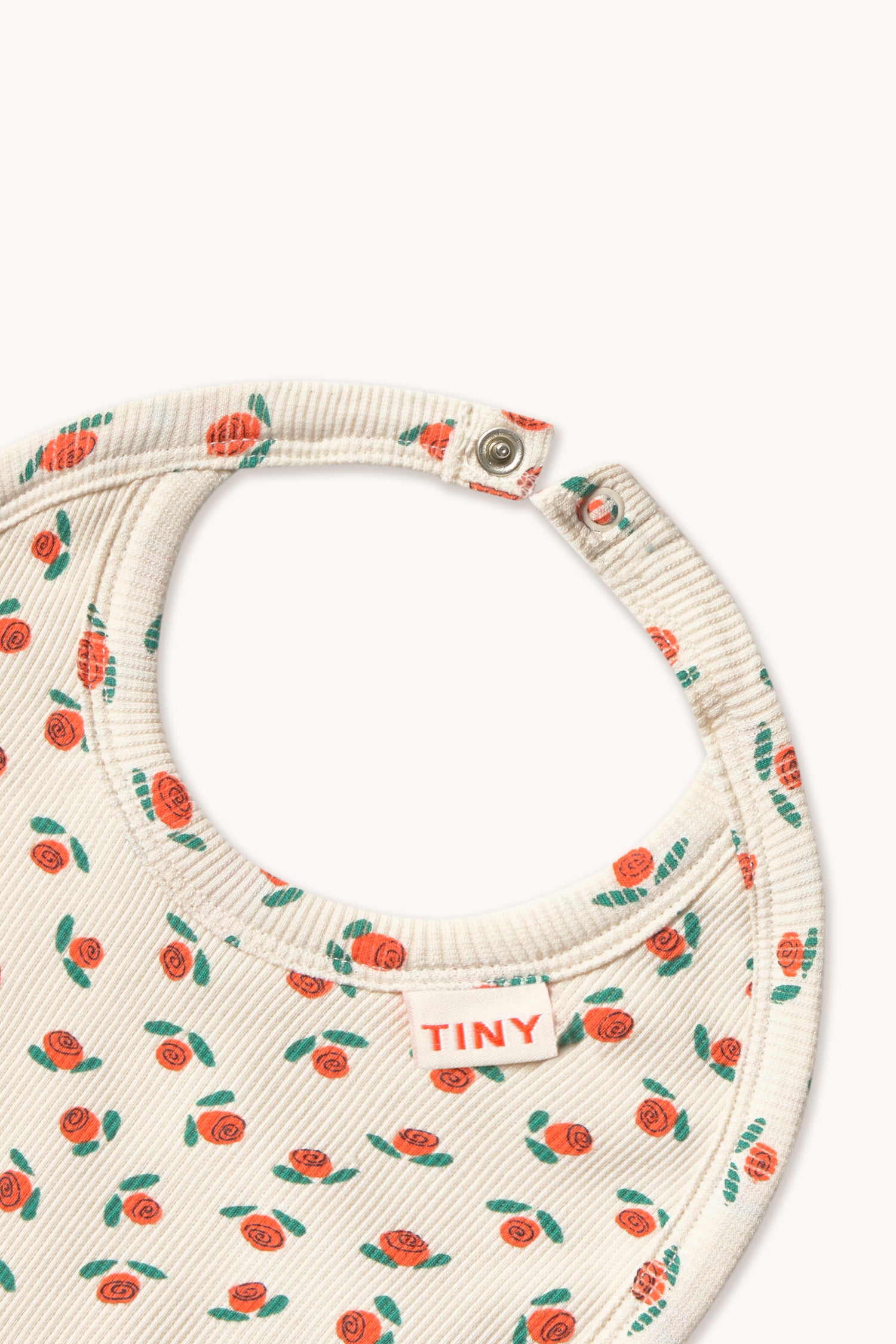 Tiny Cottons Tiny Roses Rib Bib - Off-White