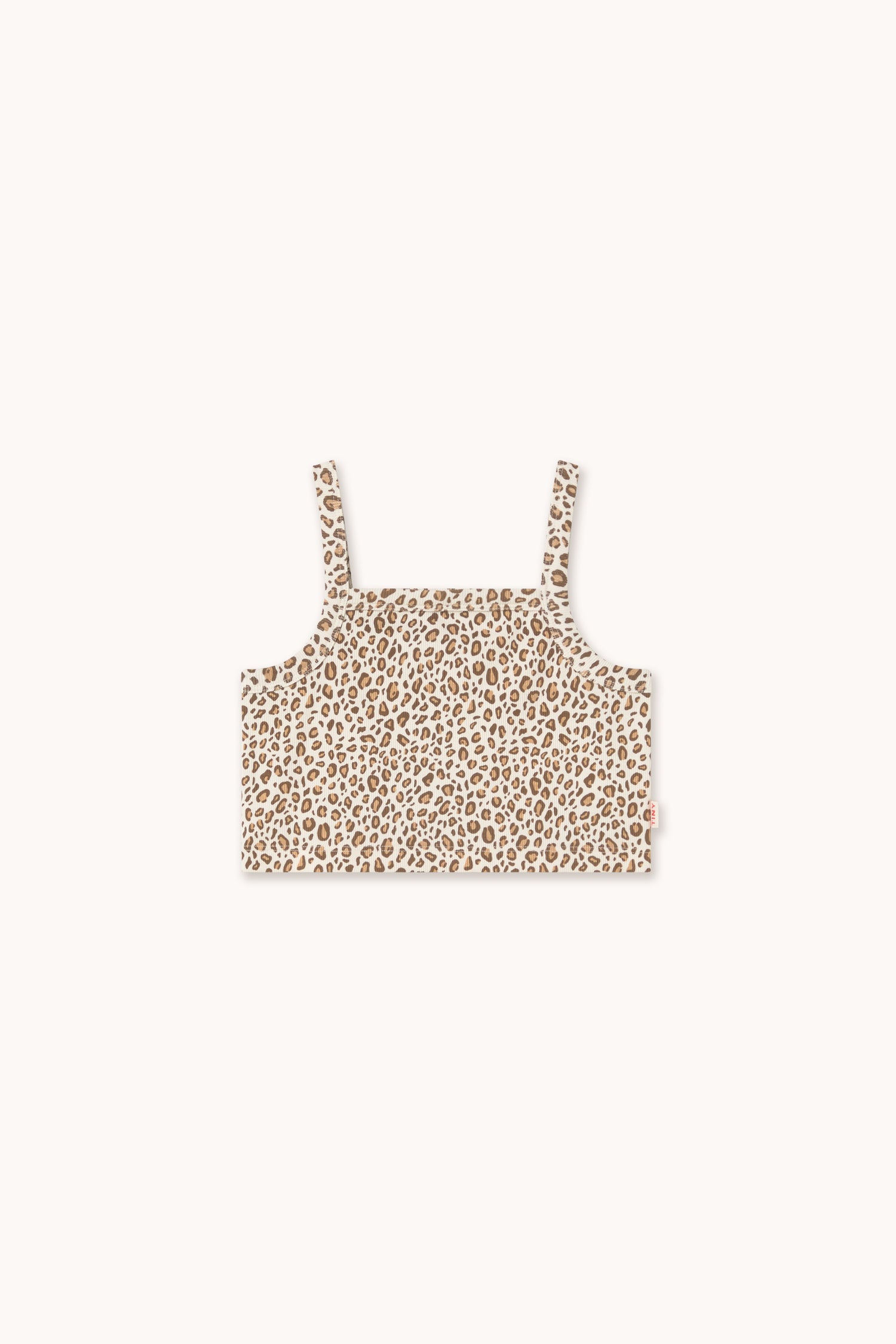 Tiny Cottons Animal Print Rib Top - Light Cream