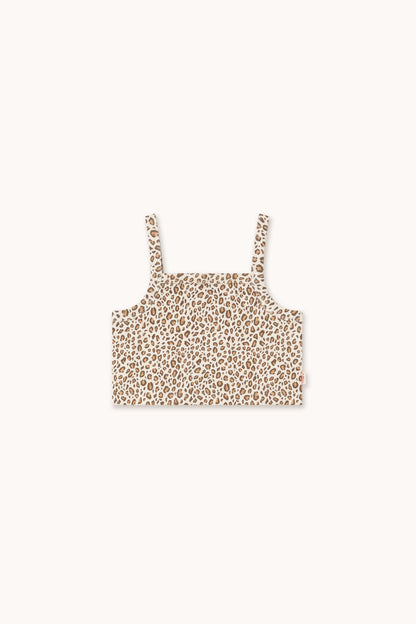 Tiny Cottons Animal Print Rib Top - Light Cream