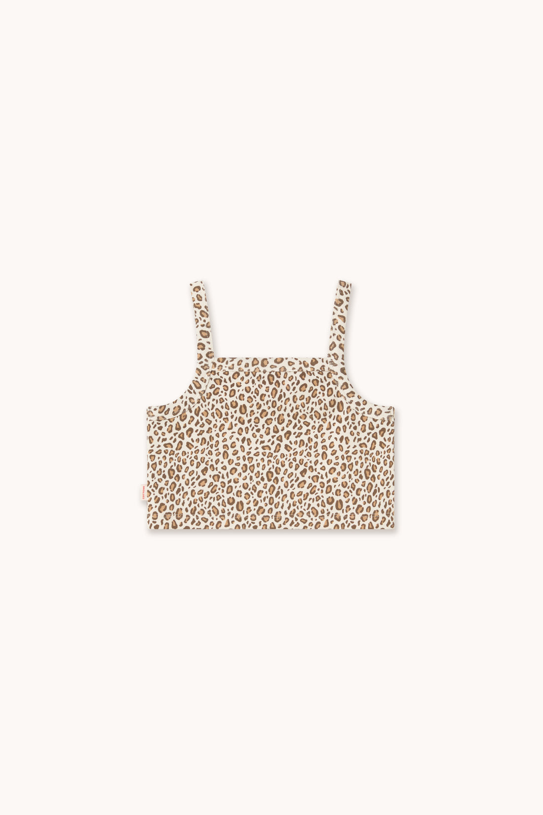 Tiny Cottons Animal Print Rib Top - Light Cream